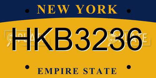 HKB3236 New York License Plate
