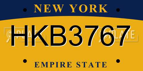 HKB3767 New York License Plate