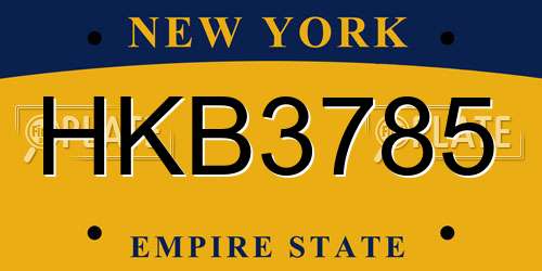HKB3785 New York License Plate
