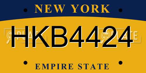 HKB4424 New York License Plate