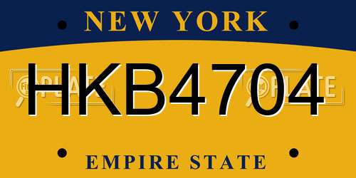HKB4704 New York License Plate