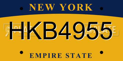 HKB4955 New York License Plate