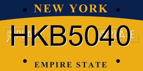 HKB5040 New York License Plate