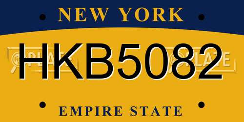 HKB5082 New York License Plate