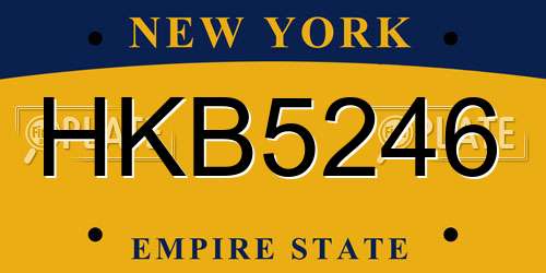 HKB5246 New York License Plate