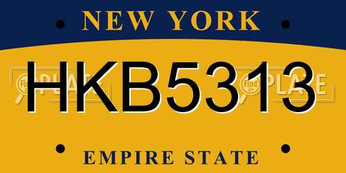HKB5313 New York License Plate