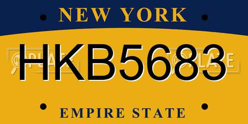 HKB5683 New York License Plate