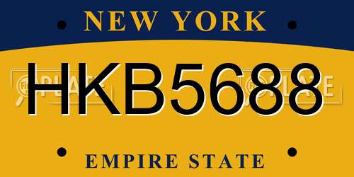 HKB5688 New York License Plate