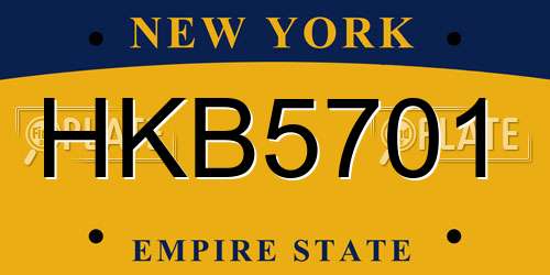 HKB5701 New York License Plate
