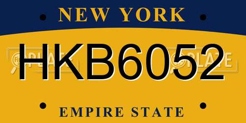 HKB6052 New York License Plate