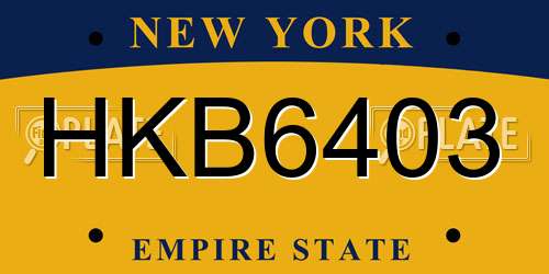 HKB6403 New York License Plate