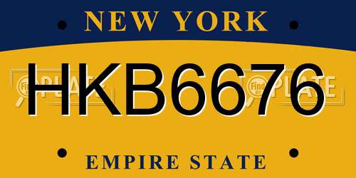 HKB6676 New York License Plate