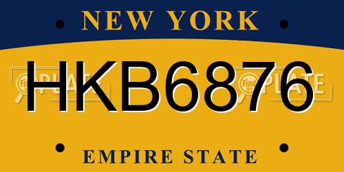HKB6876 New York License Plate