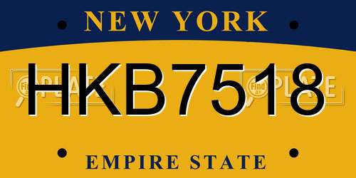 HKB7518 New York License Plate