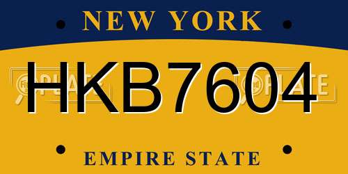 HKB7604 New York License Plate