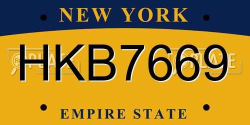 HKB7669 New York License Plate