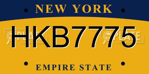 HKB7775 New York License Plate