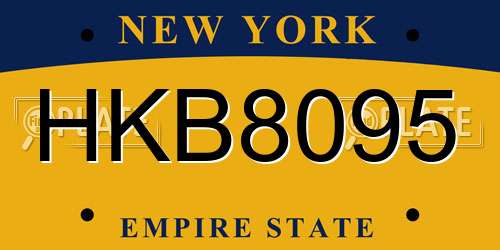 HKB8095 New York License Plate