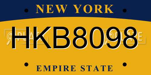 HKB8098 New York License Plate