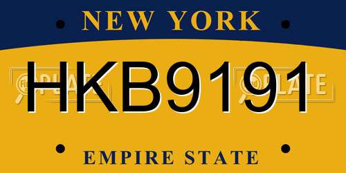 HKB9191 New York License Plate