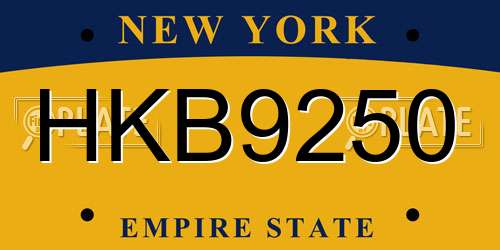 HKB9250 New York License Plate