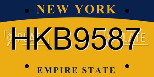 HKB9587 New York License Plate