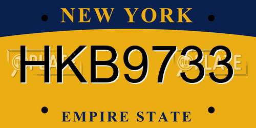 HKB9733 New York License Plate