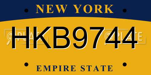 HKB9744 New York License Plate