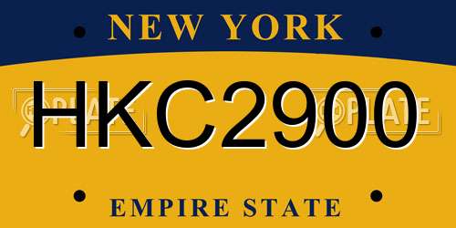 HKC2900 New York License Plate