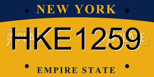 HKE1259 New York License Plate