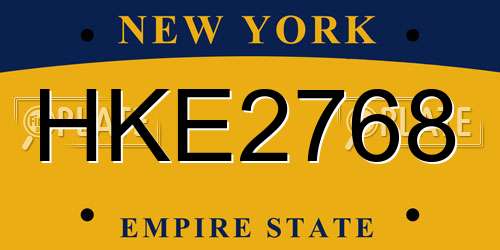 HKE2768 New York License Plate