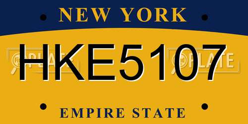HKE5107 New York License Plate