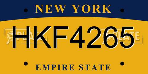 HKF4265 New York License Plate