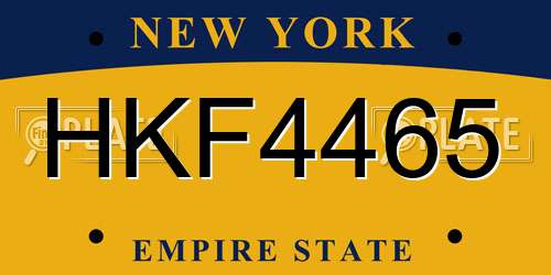 HKF4465 New York License Plate