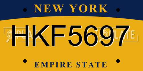HKF5697 New York License Plate
