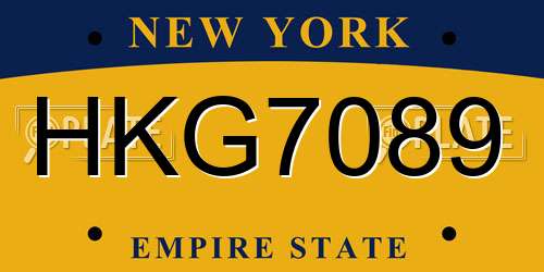 HKG7089 New York License Plate