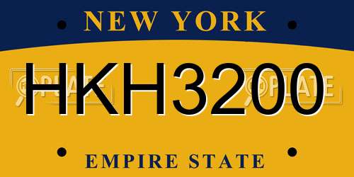 HKH3200 New York License Plate