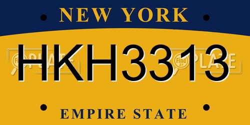 HKH3313 New York License Plate