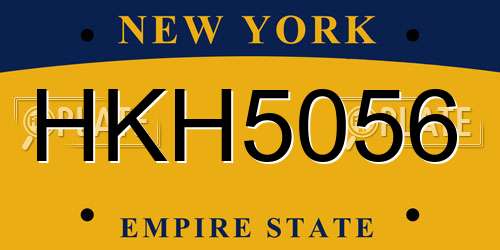 HKH5056 New York License Plate