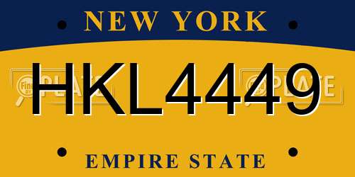 HKL4449 New York License Plate