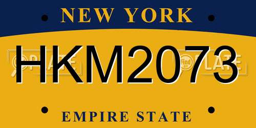 HKM2073 New York License Plate