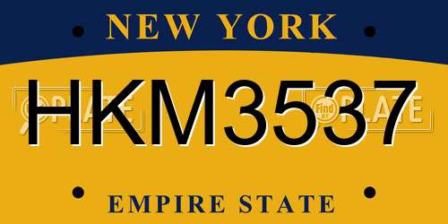 HKM3537 New York License Plate