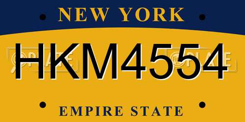 HKM4554 New York License Plate