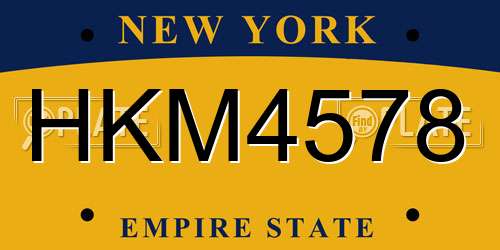 HKM4578 New York License Plate