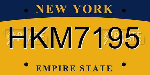 HKM7195 New York License Plate