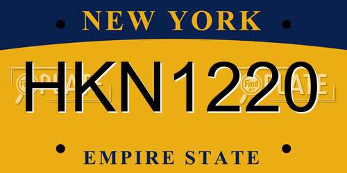 HKN1220 New York License Plate