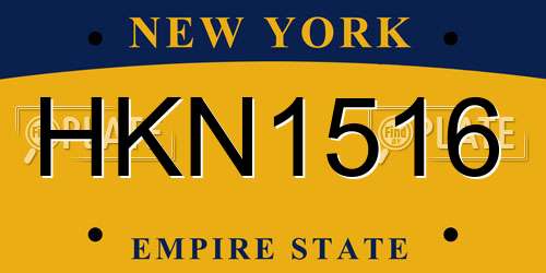 HKN1516 New York License Plate