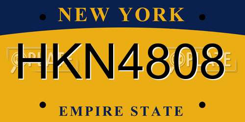 HKN4808 New York License Plate