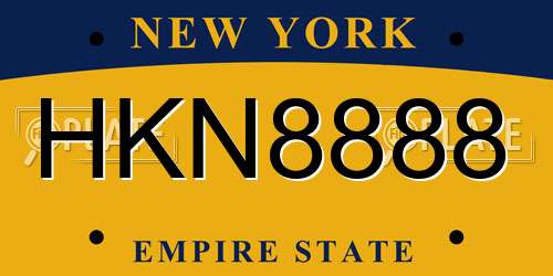 HKN8888 New York License Plate