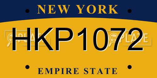 HKP1072 New York License Plate